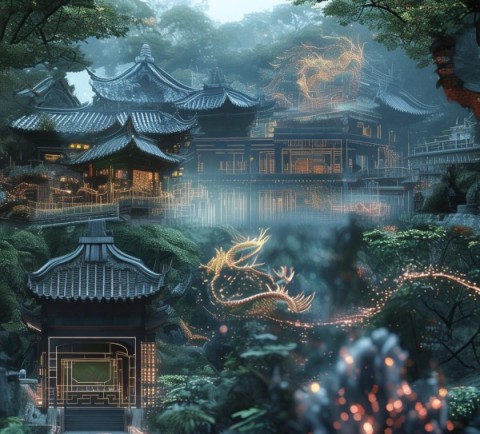科技与传统文化交融，传统与现代对话，未来文化的创新与传承