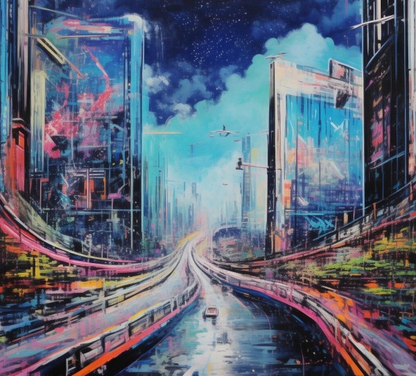 科技与创新道路绘画,从数字艺术到未来革命 科技与创新道路绘画,从数字艺术到未来革命